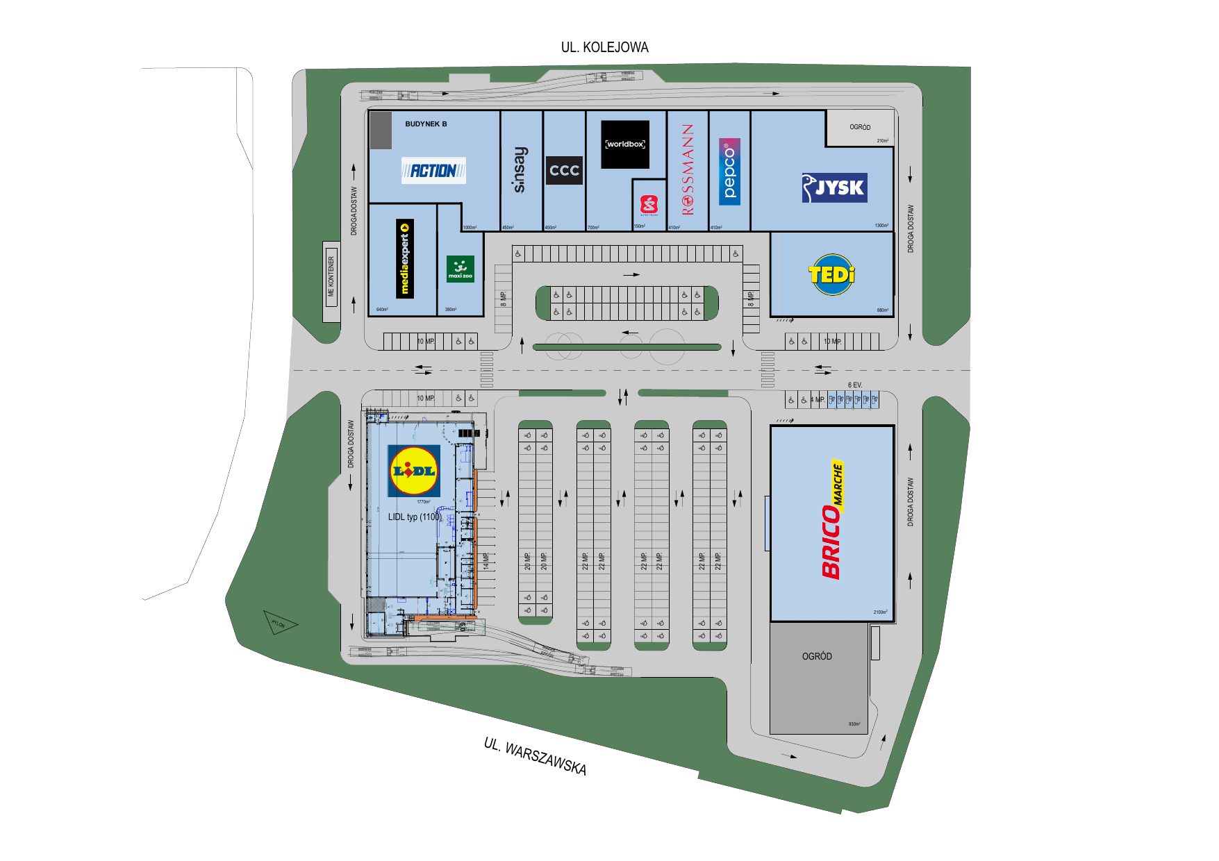 Plan zagospodarowania terenu parku handlowego SHOPLAND Otmuchów